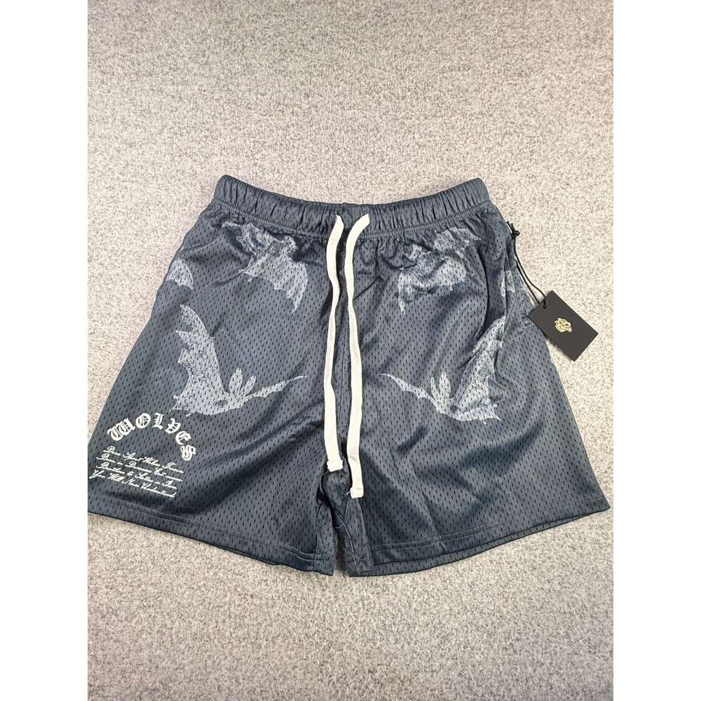 Darc Sport Darc Cave Mesh Shorts Gotham Blue Bat Print Wolves Limited Edition M
